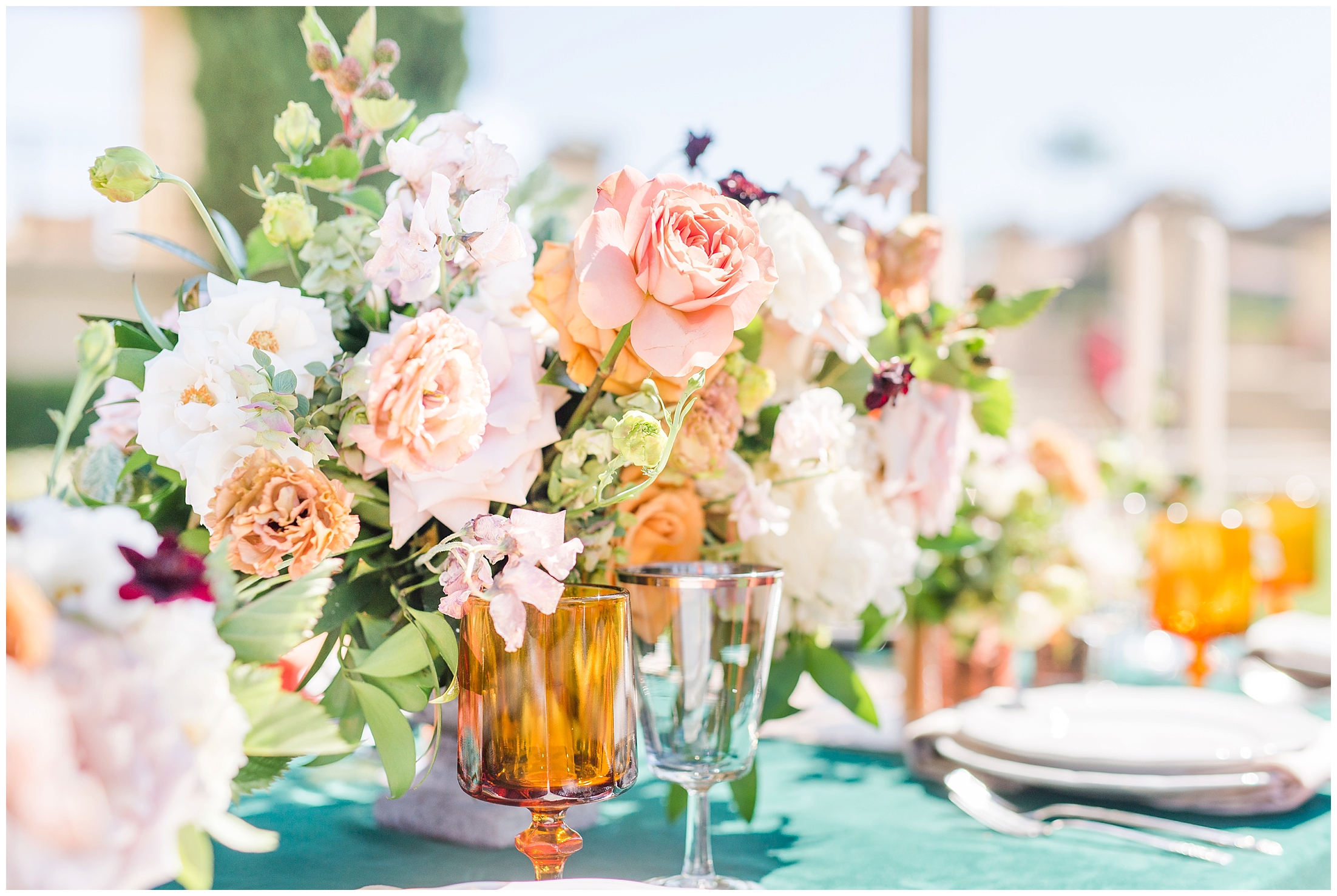 Table Centerpieces for Marbella Country Club wedding